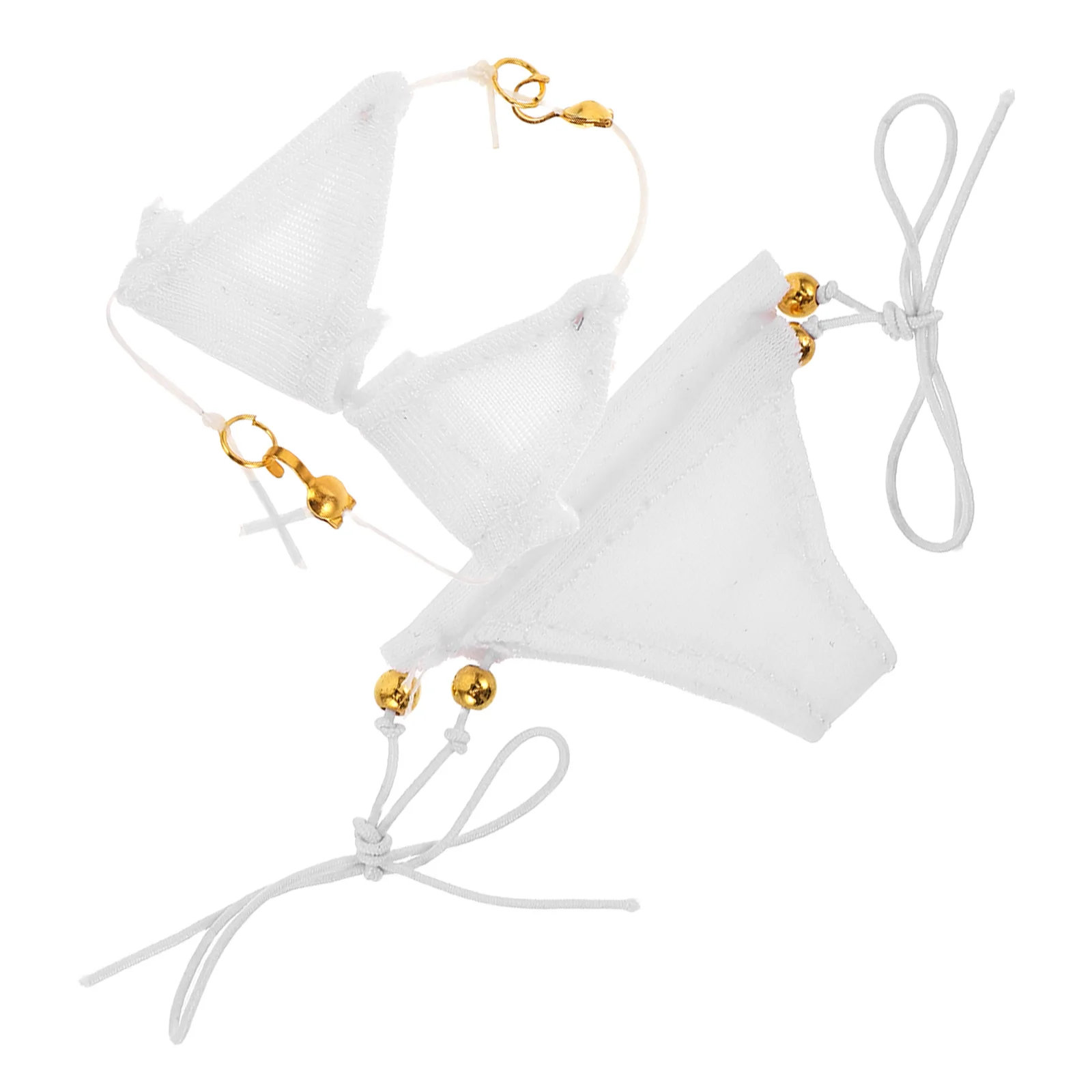 

1Set Summer Bikini Swimwear Charm Stylish Snug Fit Miniature Swimsuit Outfit Beach Vacation Clothes Girl Swimwear