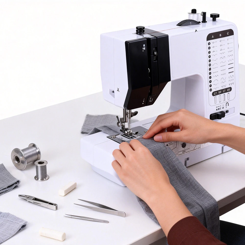 

38-шва, швейная машина, портативная мини-удобная сменная прижимная лапка, намотка оверлока, кнопка запуска, электрик с педалью