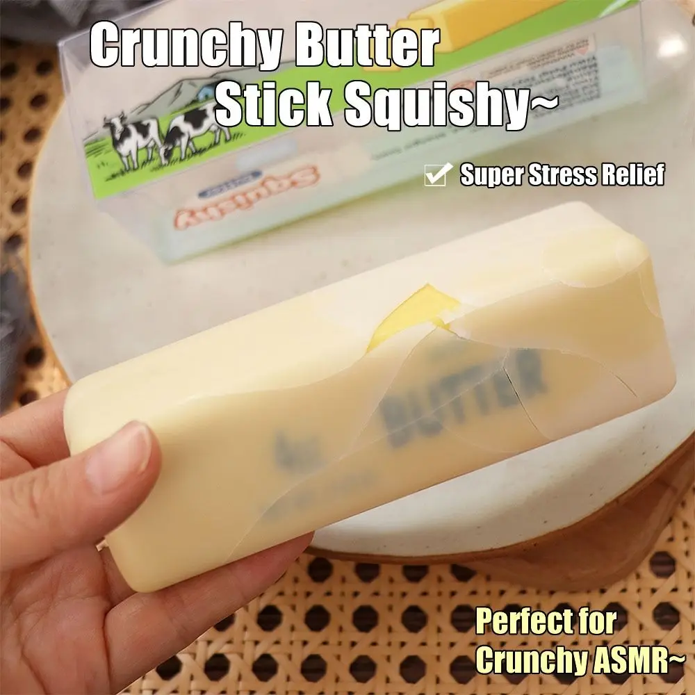 Wax Coating Butter Stick Squishy Toy Anxiety Relief Sound Crispy Vegetables Fidget Toy Kneading Comfortable