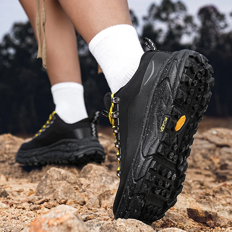 Men Hiking Shoes Waterproof Casual Walking Hiking Boots Outdoor Rubber Camping Trekking Non-Slip Women Mountain Walking Sneakers