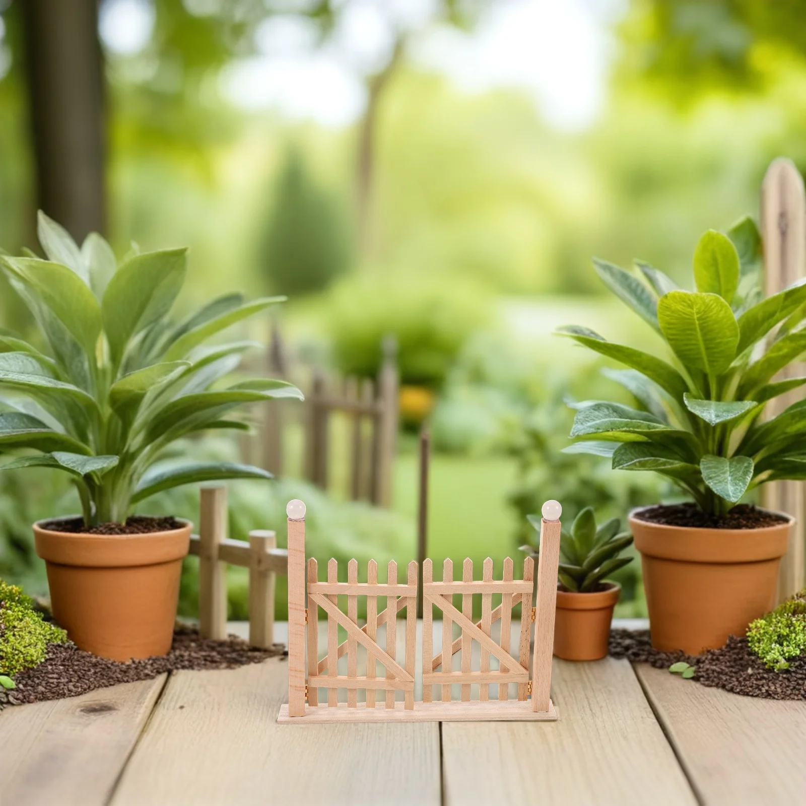 

Dollhouse Miniature 1:12 Wooden Double Gate for Garden Decor Precise Scale Designed for Authenticity and Durability