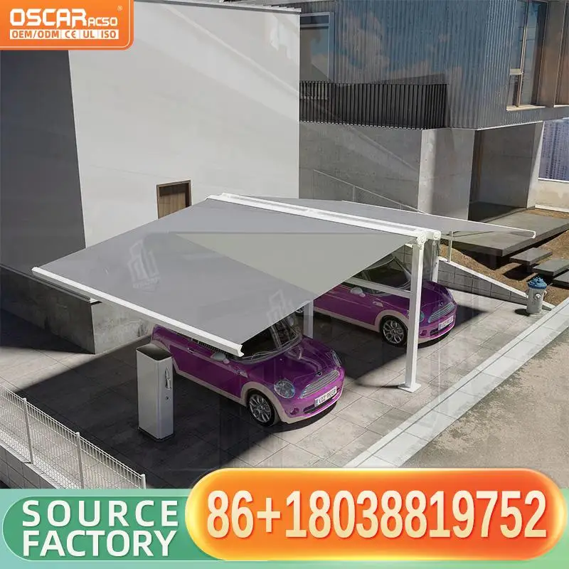 

Electric Retractable Full Cassette Awning with White Frame Motorized Patio Shade for Balcony Courtyard Facade Retractable Awning