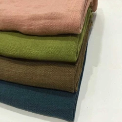 Autumn Solid Color Twill Washed 100% Ramie Thick Clothing Retro Pure Ramie Bamboo Twill Hemp Crepe Wrinkled Women Ramie Fabric