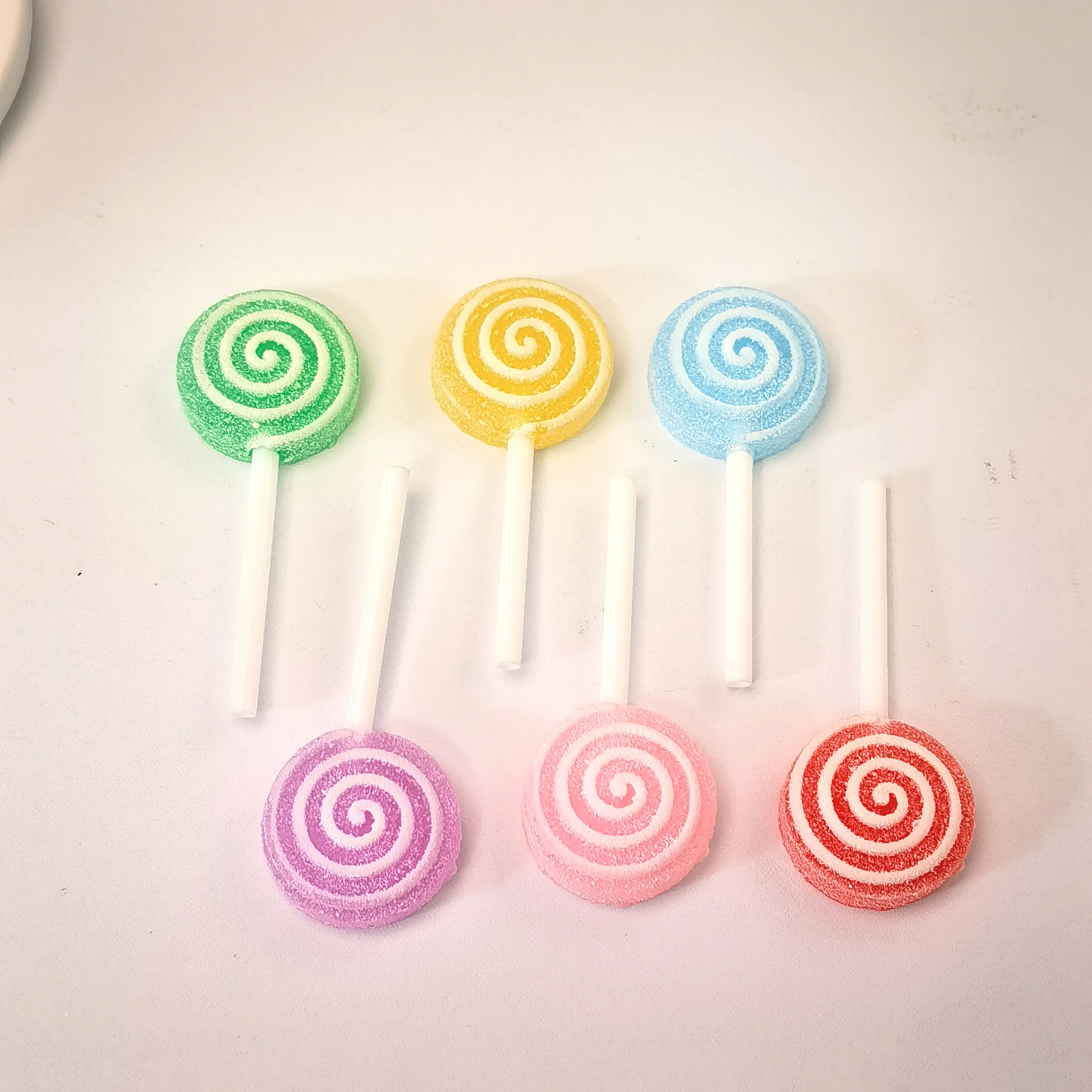 Round Swirl Lollipop Resin DIY Handmade Material Home Decor Accessories Colorful Mix Cute Fashion Candy Wholesale