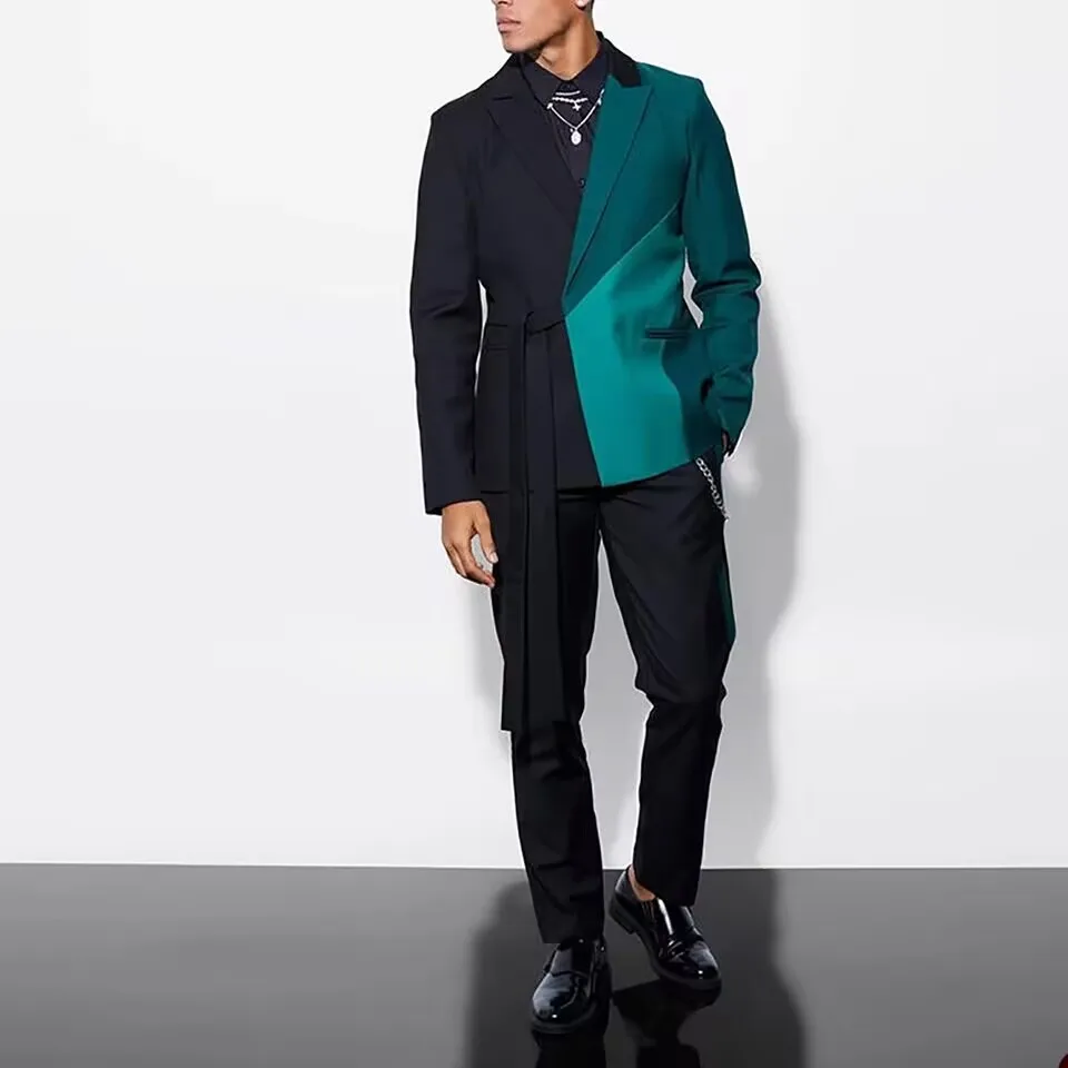 

DV009 Модные деловые костюмы по индивидуальному заказу для мужчин, приталенные двубортные смокинги для жениха Homme, комплекты из 2 предметов с черными брюками