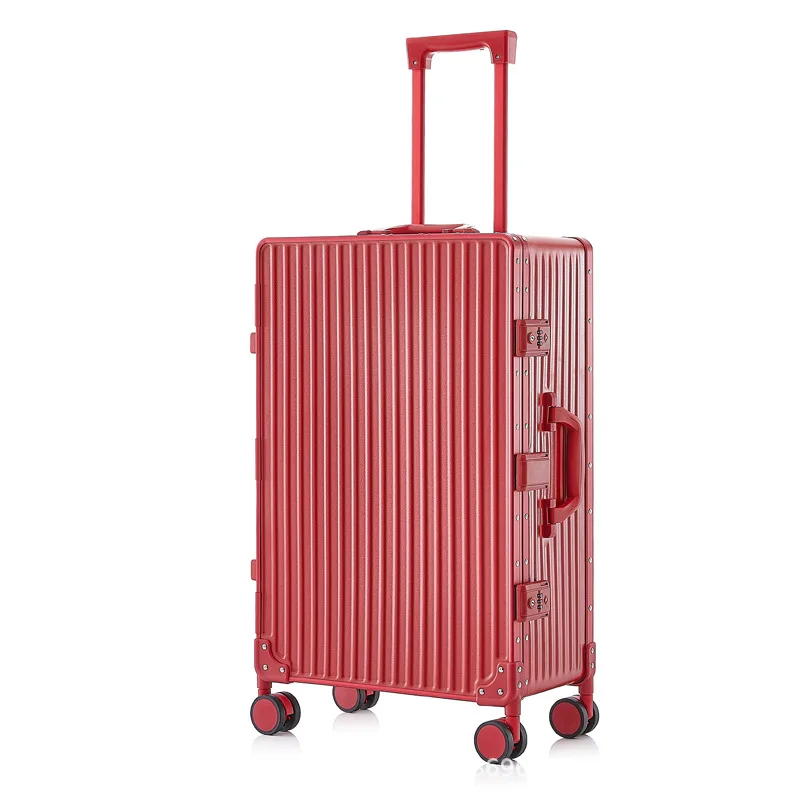 Export Aluminum Frame Luggage Mute Universal Wheel Trolley Case Boarding Bag Hand Large Capacity Suitcase Luggage with Wheels