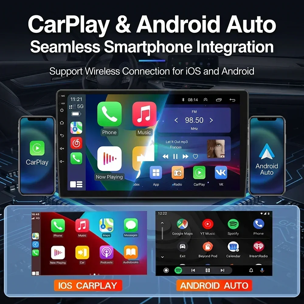2 Din 7/9/10 Inch Universal Android 13 Car RadioLarge Storage GPS Bluetooth Multimedia Smart Car Radio Stereo Support WiFi