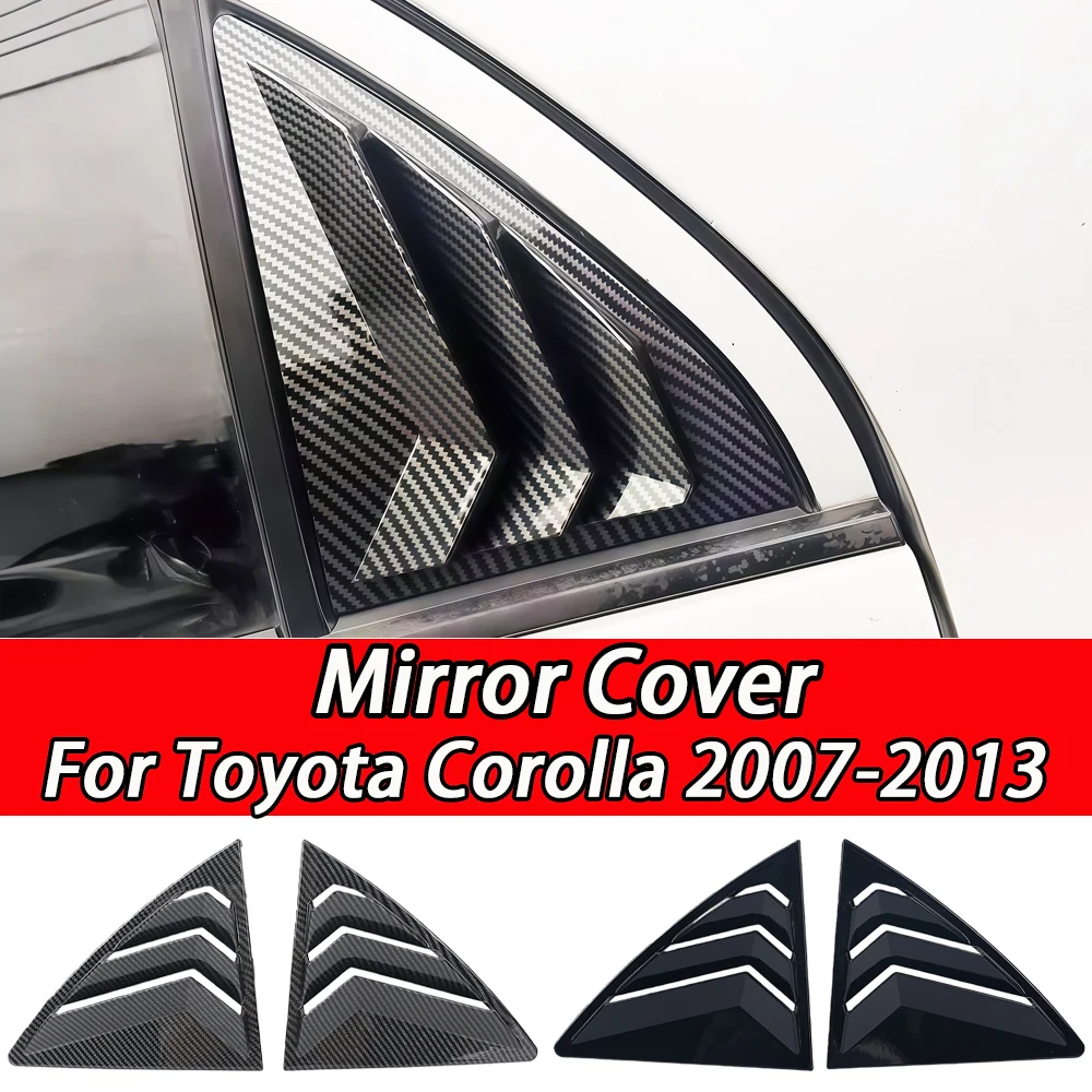 

For Toyota Corolla 2007-2013 Car Rear Window Louver Shutter Cover Exterior Side Vent Trim Sticker Scoop ABS Exterior Accessories
