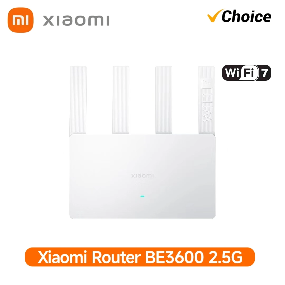 Xiaomi BE3600 WiFi7 Router 3600Mbps, 2.5G Port, Quad-Core, MLO Dual-Band Aggregation, 4 High-Performance Signal Amplifiers