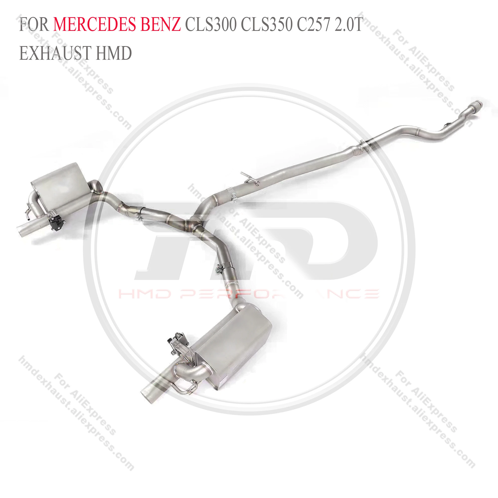 HMD Catback for Mercedes Benz CLS300 CLS350 C257 2.0T Exhaust System Stainless Steel Performance Muffler Valve Car Accessories