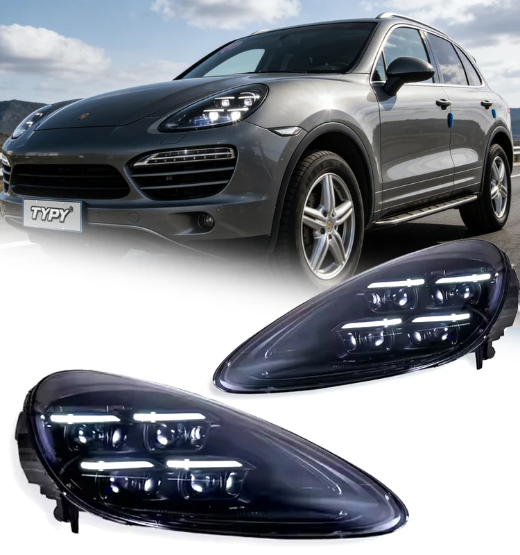 

Car Lights For Porsche Cayenne Headlights 2011-2017 958 LED Laser Matrix Head Lamps Upgrade 2024 Style