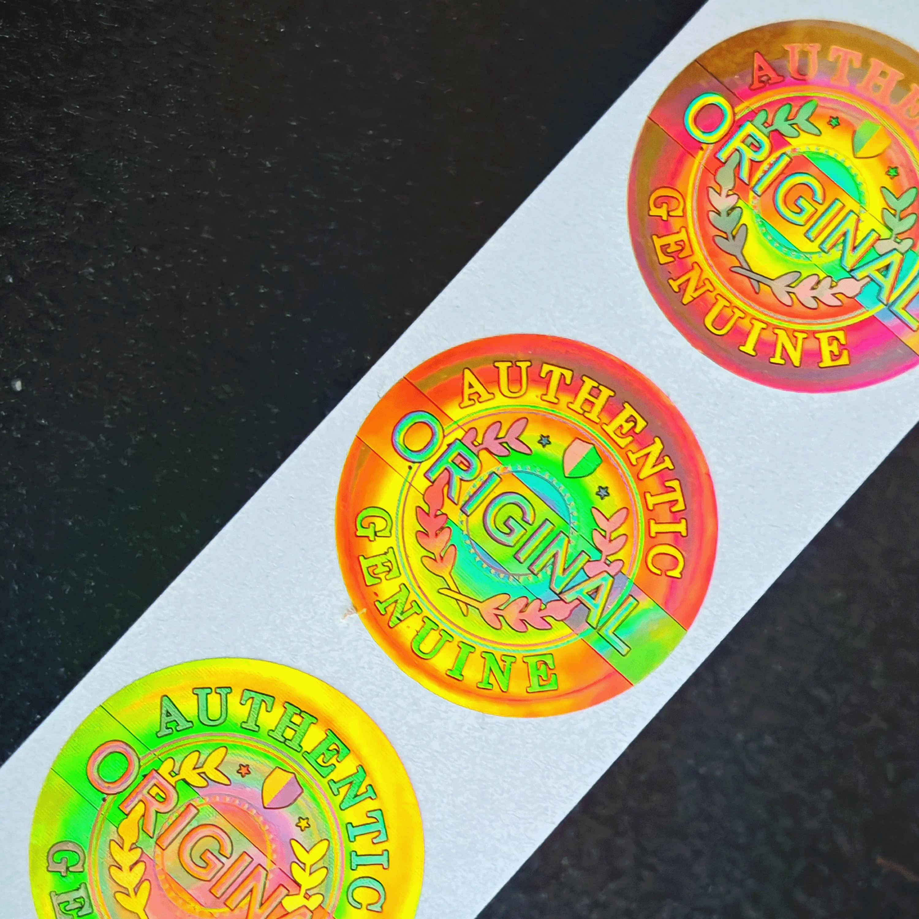 500 Adesivos Holográficos Redondos 20x20mm a Laser Originais, Etiquetas de Segurança Holográficas Antiviolação em Rolos
