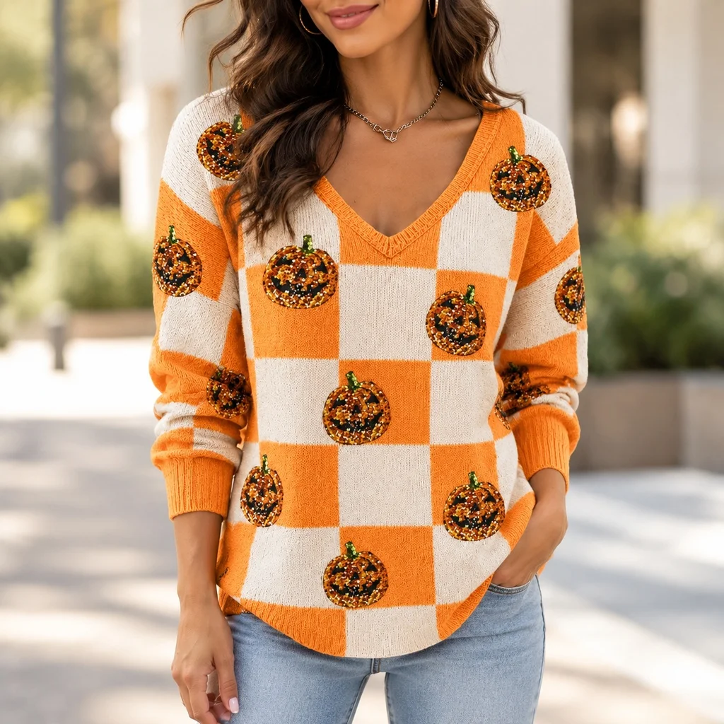 Printed Casual Top Regular Length with Pullover Long Sleeve Shirts V Neck 3D Digital Printing 3D Effect Style T Shirts for Women