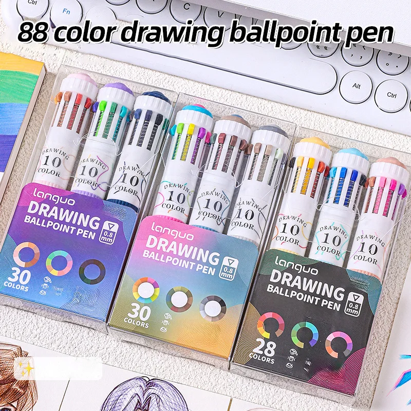 

3-pack of colored gel pens for journaling, 88 colors to choose from, meeting all your drawing needs. Multi-color coloring pens.