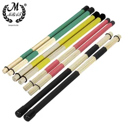 M MBAT 1 Pair 40CM High Quality Bamboo Drum Brush Drumsticks Rods Jazz Drum Sticks Brushes Rod Percussion Accessories Parts