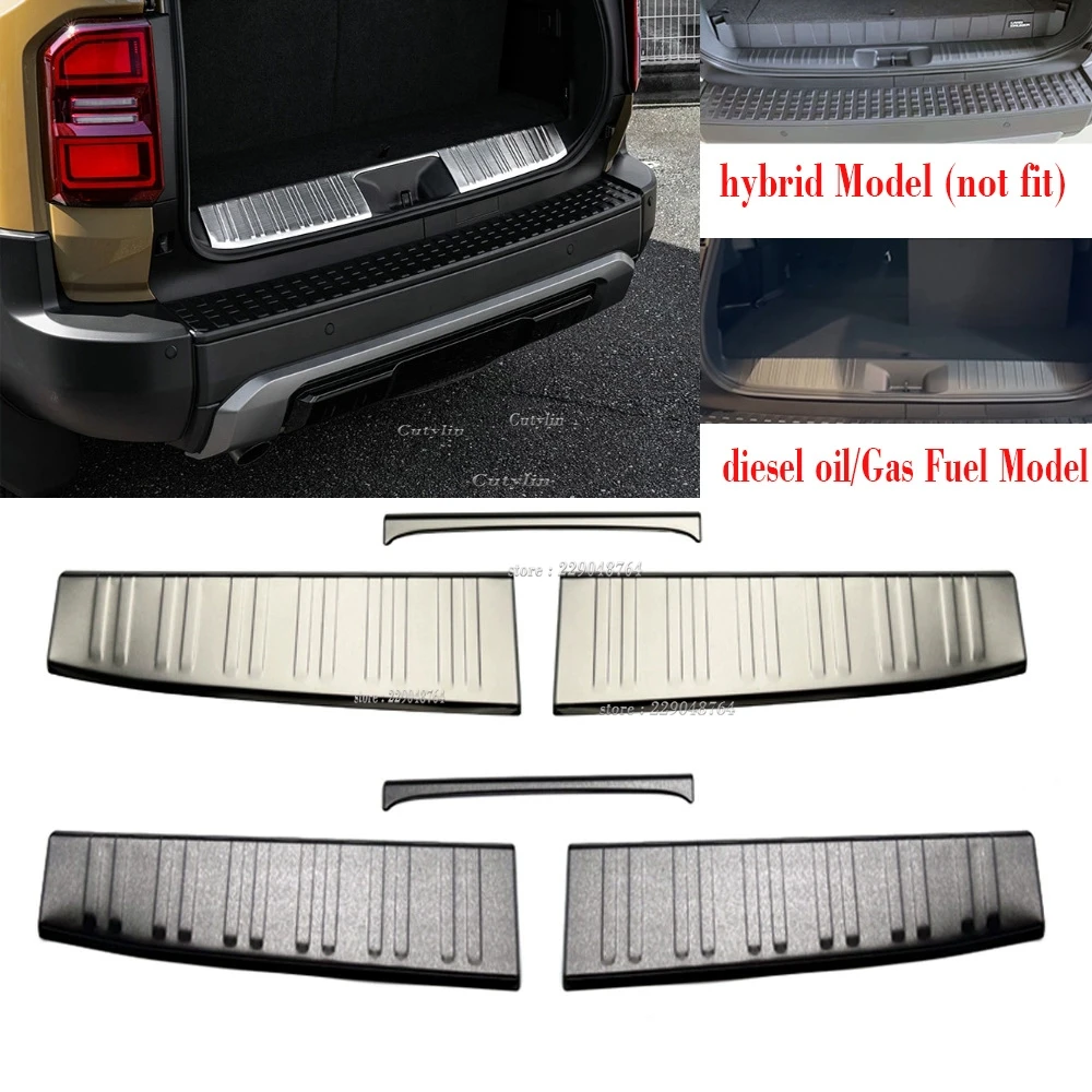 Für Toyota Prado LC250 2024 2025 Edelstahl Innen Hinten Stoßstange Schutz Tür Sill Stamm Profil Trim Gas diesel Öl modell