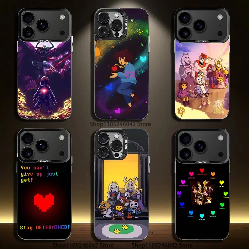 

Game U-UndertaleS Black Matte Shockproof CoverPhone Case For iPhone 17,16,15,14,13,12,11,Pro,XS,Max,Plus,Mini,SE4,E