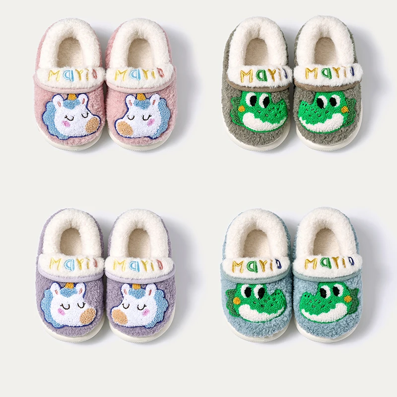 

Веселые зимние детские хлопковые тапочки Mario для дома и улицы, хлопковая обувь с милыми героями мультфильмов