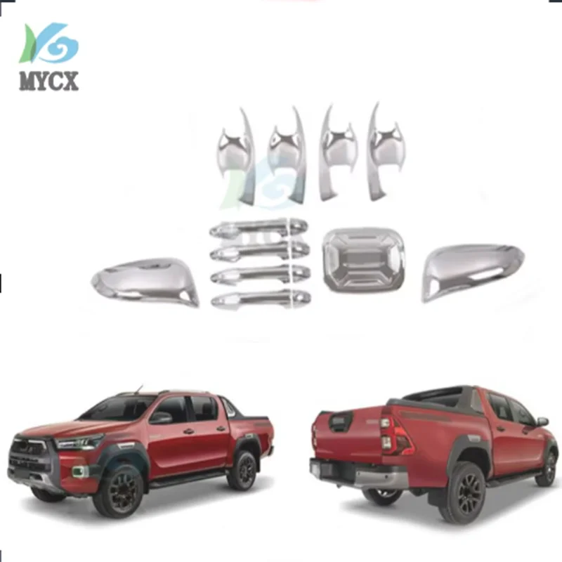 

15 шт. хромированный комплект автомобильных аксессуаров для Toyota Hilux Revo 2021 4x4 Стайлинг автомобиля 15 шт.
