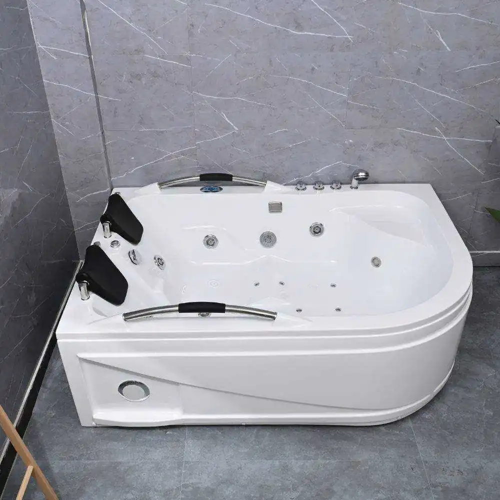 Acrylic Whirlpool Bathtub Spa Massage Bathtub for Two People Freestanding Tubs with Air Bubble
