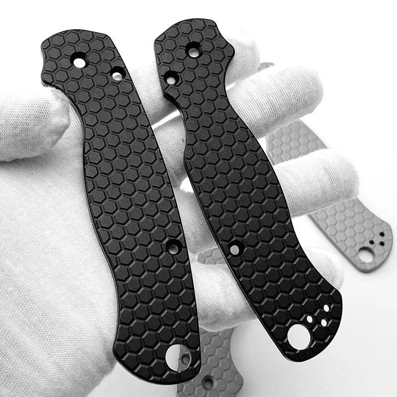 A Pair Para 2 Honeycomb Pattern Scales for Spyder Paramilitary 2 C81 Shank Shell DIY Aluminium Handle Folding Tool Grip