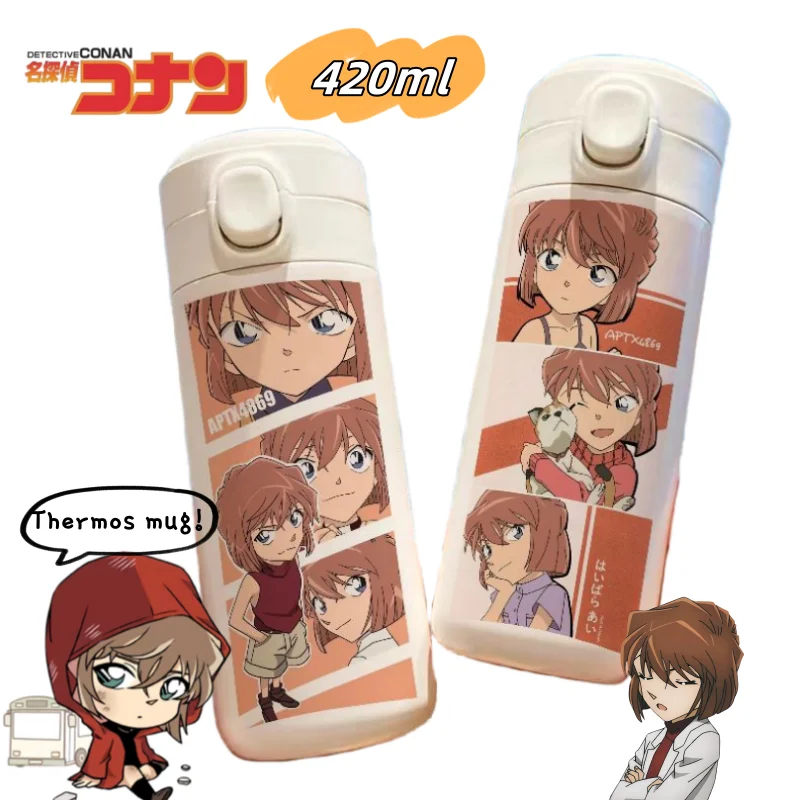 

Detective Conan Anita Hailey Anime Cartoon Pattern Stainless Steel Thermos Mug Large Capacity Portable Non-Slip Girl Water Cup