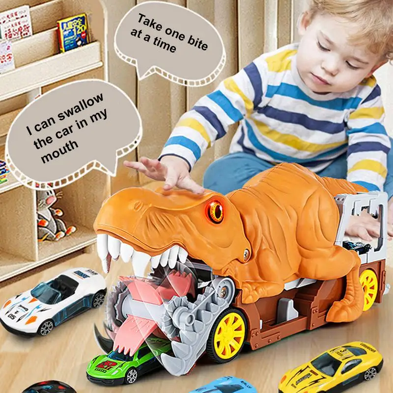 

Dinosaur Devouring Car Toy Tyrannosaurus Rex Storage Toy Car Boy Sliding Inertia Alloy Ejection Transport Car Birthday Gifts