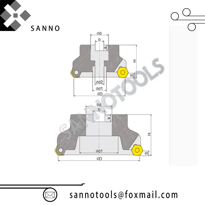 High Quality 55 Degree Milling cutter TFM55 Series Suit For HNMX050410-MM / HNCX050410-MM / HNCX05R-W Milling Inserts