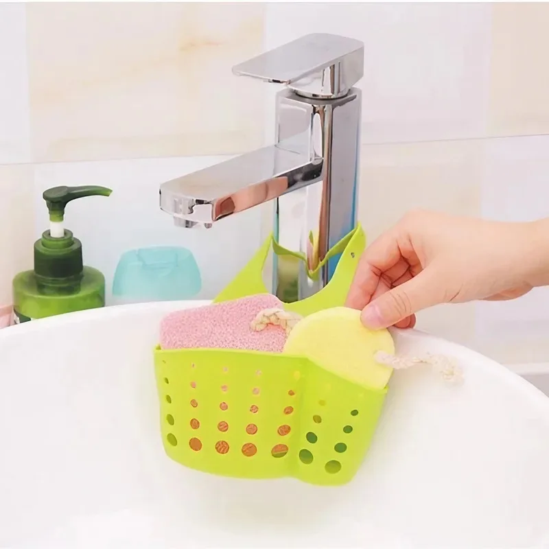 

Kitchen Sink Holder Hanging Drain Basket Adjustable Soap Sponge Shelf Organizer Bathroom Faucet Holder Rack Kitchen Accessories