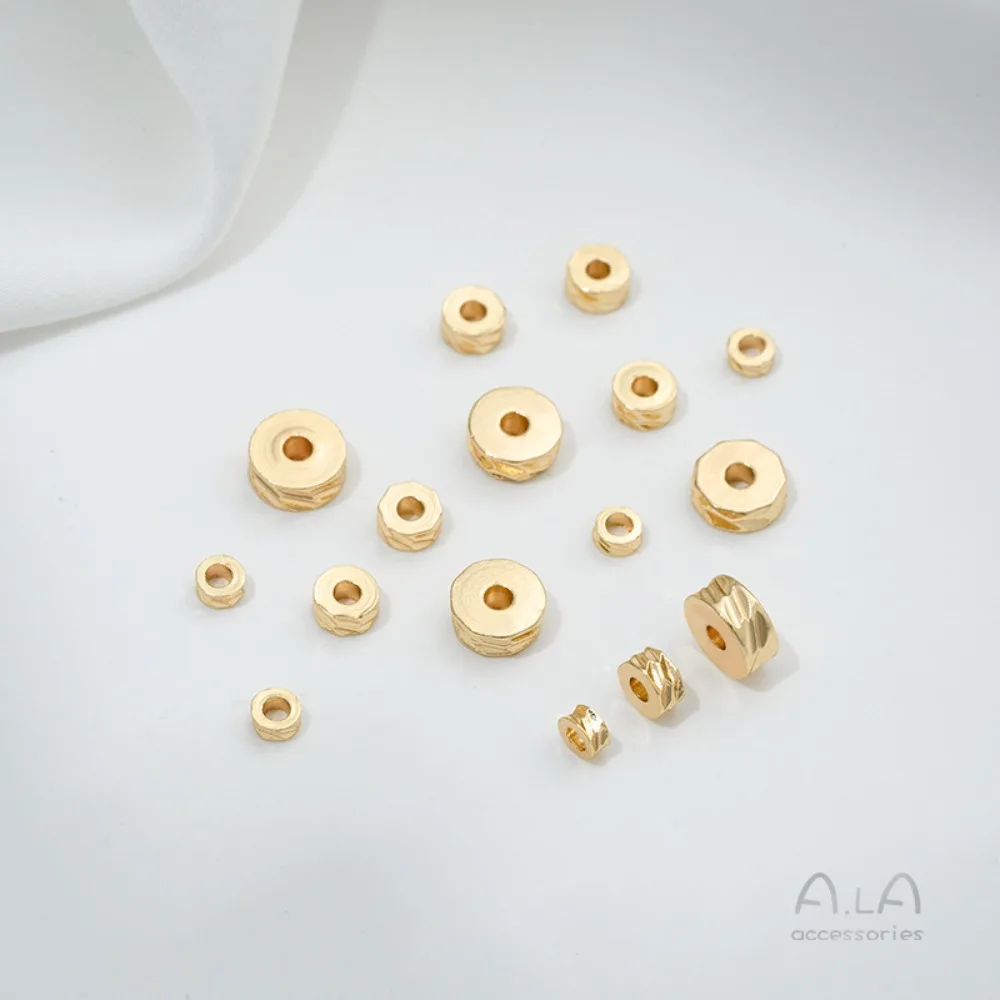 Медная бусина 14-каратного золота, граненый пакет, цветок, разделитель плоского листа, сделай сам, разделитель бисера, браслет, ожерелье, ювелирные изделия Materia