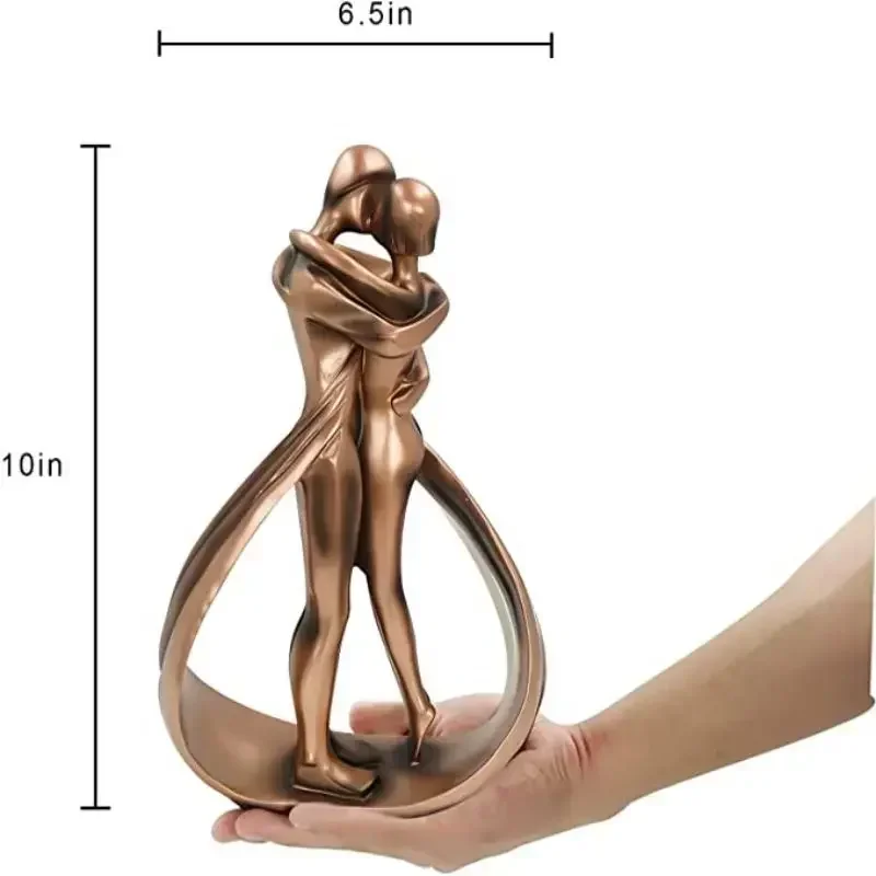 Love Statue Dreams Eden Affectionate Resin Sculpture Home Decor Couple Art Resin Sculpture Passionate Hug and Kiss Figurines