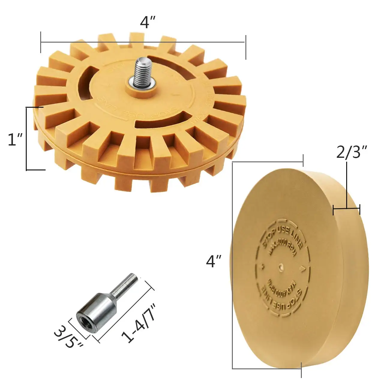 Car Decal Eraser Wheel Pin Stripe Removal Tool  Rubber Wheel with Adapter  Removes Vinyl Decals Graphics & Double Faced Tape image 6