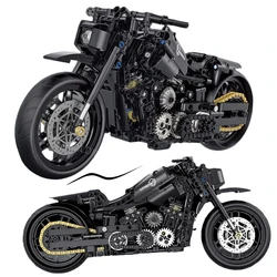 Technical Famous Motorcycle 1:8 Moto Model Building Blocks Moc City Speed Motorbike Sets Assembly Toys For Boys Friends Gifts