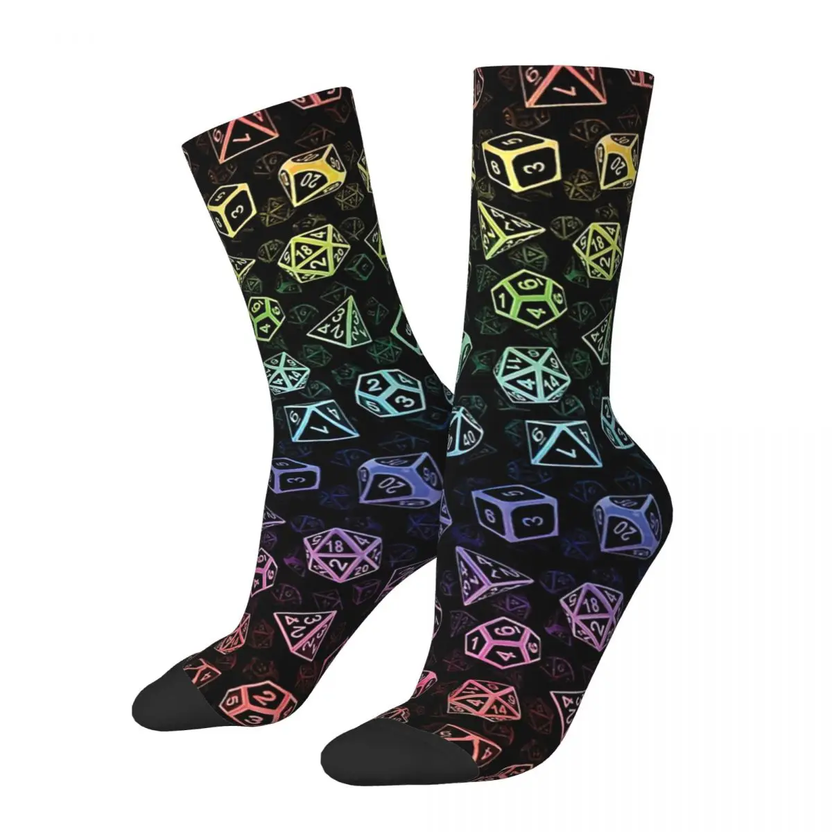 Rainbow Dice Socks for Women Men Unisex Running Happy Socks Novelty Street Style Crazy Sock