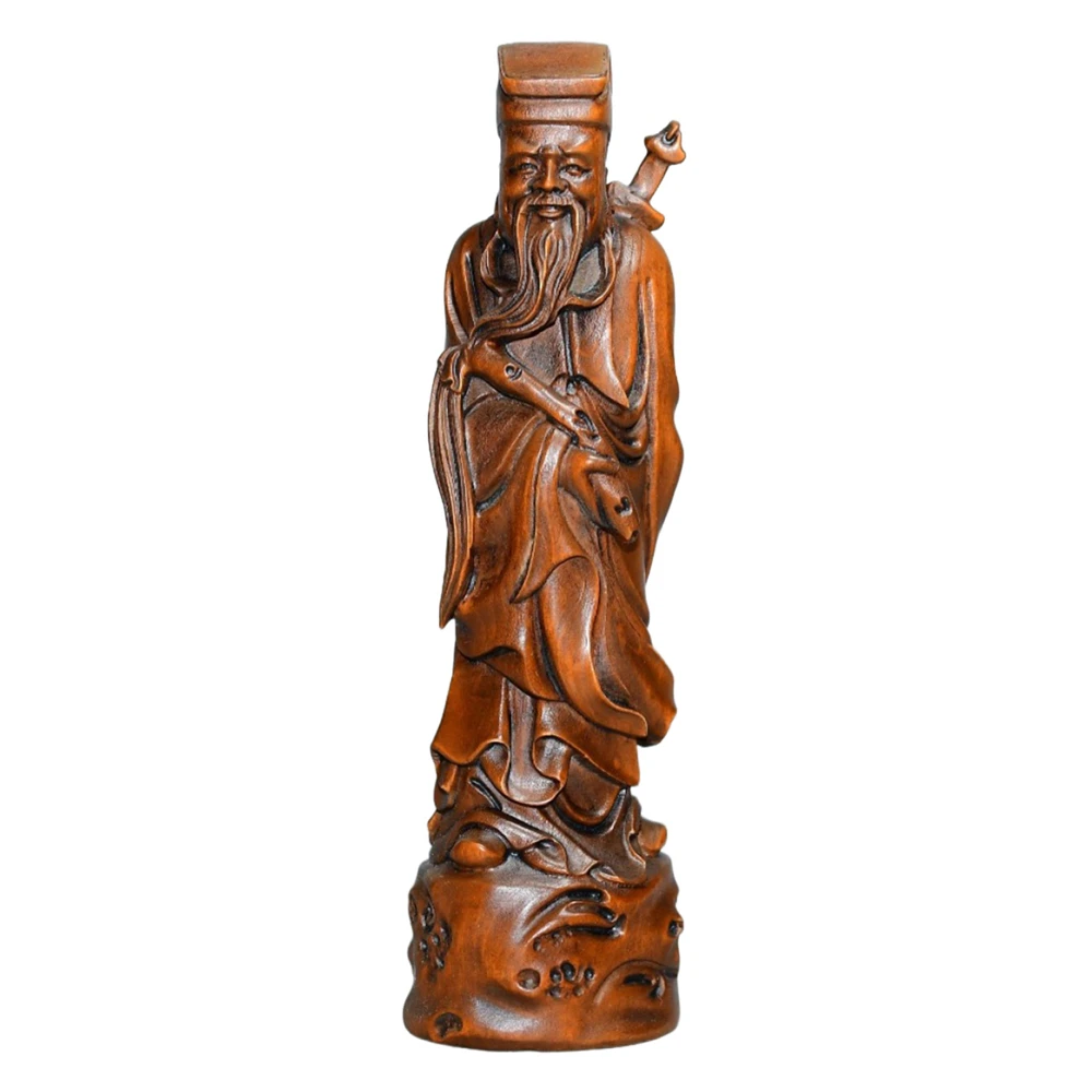 Sculpture en bois décor sculpté à la main huit immortels Figurine bois Statue maison mythique prospérité paix félicité bénisse tranquilité