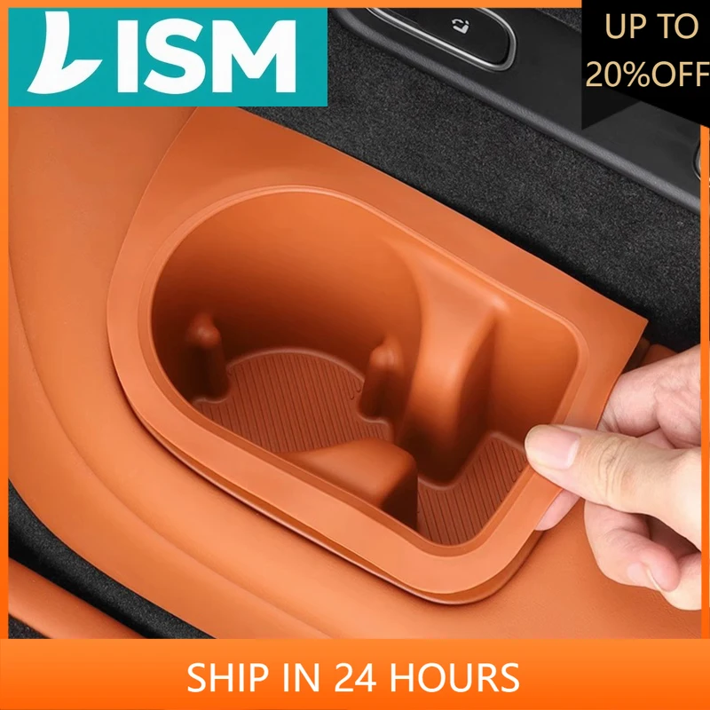 

NEW1 For Li Lixiang L8 L9 2023 2022 Car Styling Third Cup Mat Silicone Rear Storage Door Slot Water Cup Cusion Auto Accessories