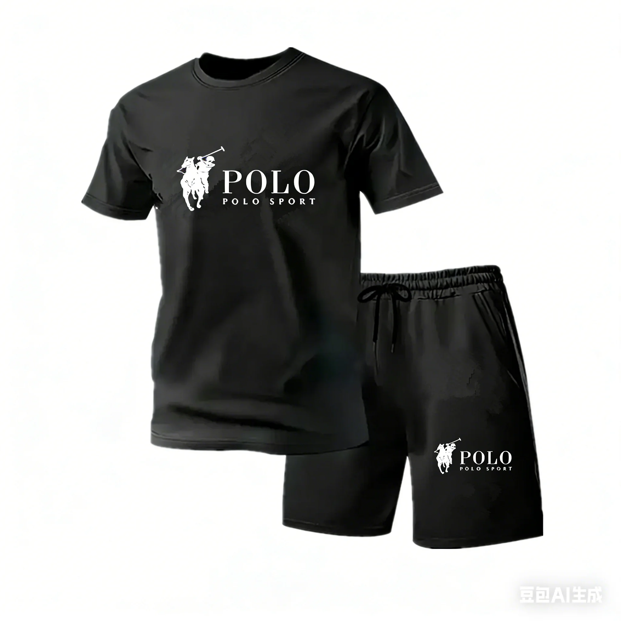 

Men's round neck sportswear and jogging pants set for spring and summer fashion outdoor fitness and leisure