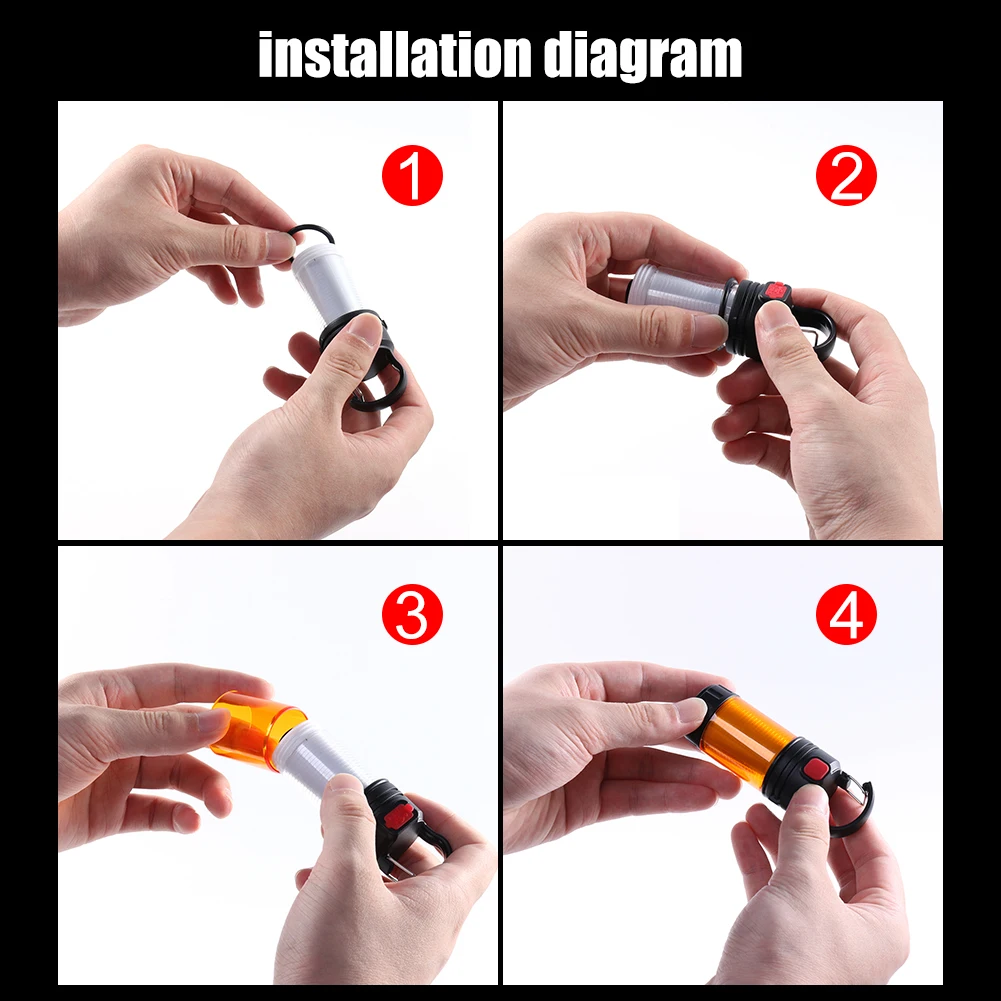 المحمولة التخييم ضوء واقية حالة طارد البعوض التخييم خيمة فانوس مصابيح الظل البرتقالي اكسسوارات لأضواء ML4 #6