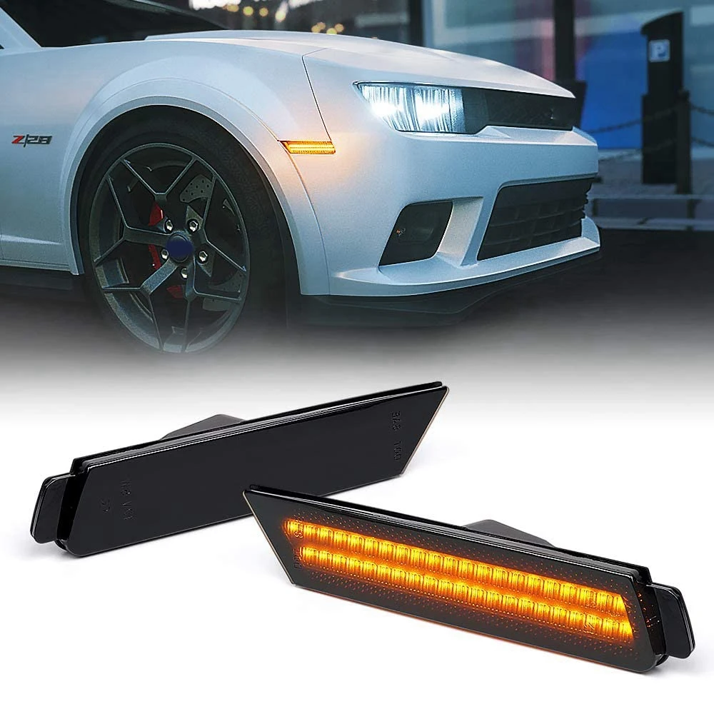 LED ambra/rosso luci di ingombro laterali complete per Chevy Camaro 2010-2015 luci di ingombro laterali a LED anteriori e posteriori 12V