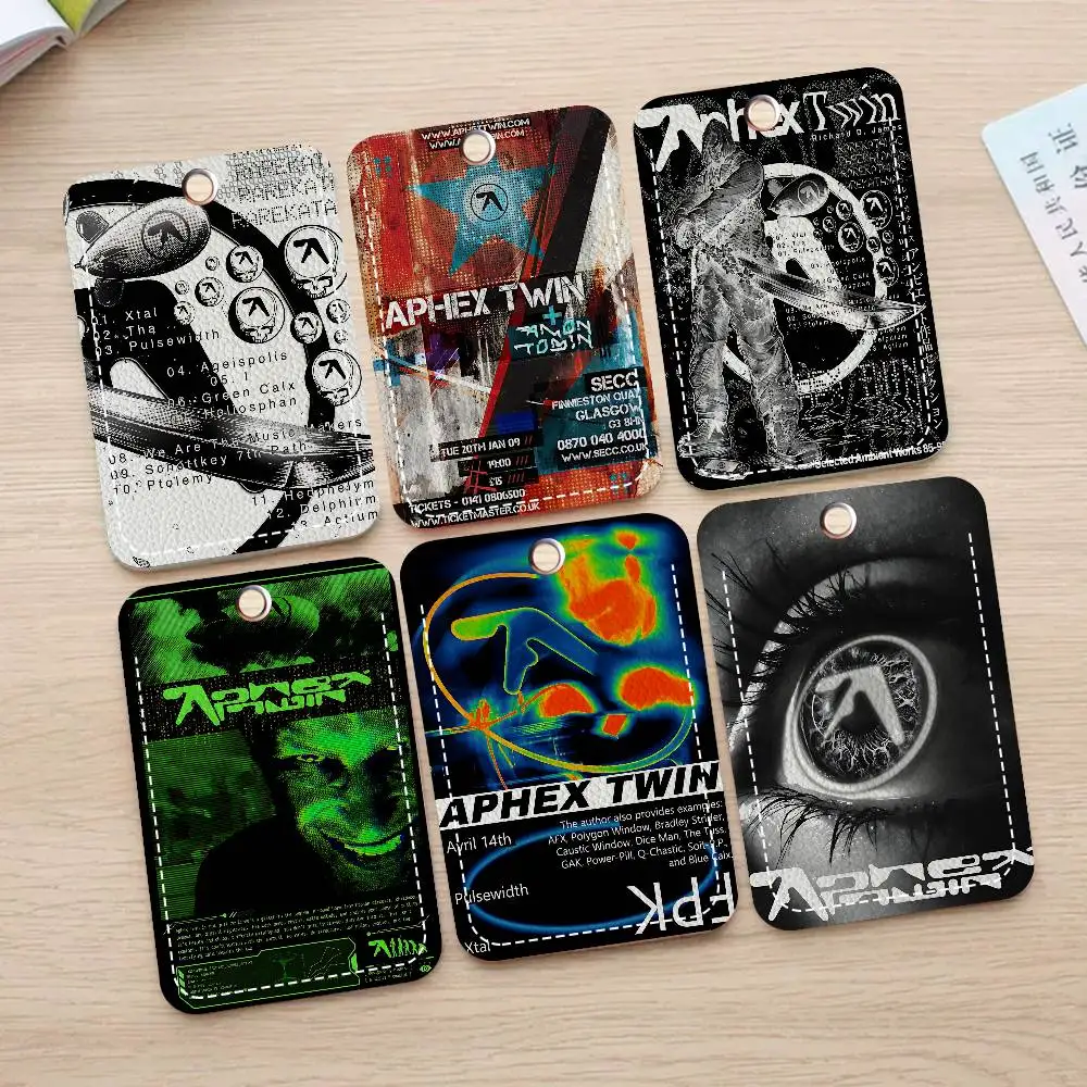 classic A-Aphex T-Twin Electronic Music 1pc INS Creative Cartoon Student Campus Card Holder For Meal Card, Bus Card, Work Card