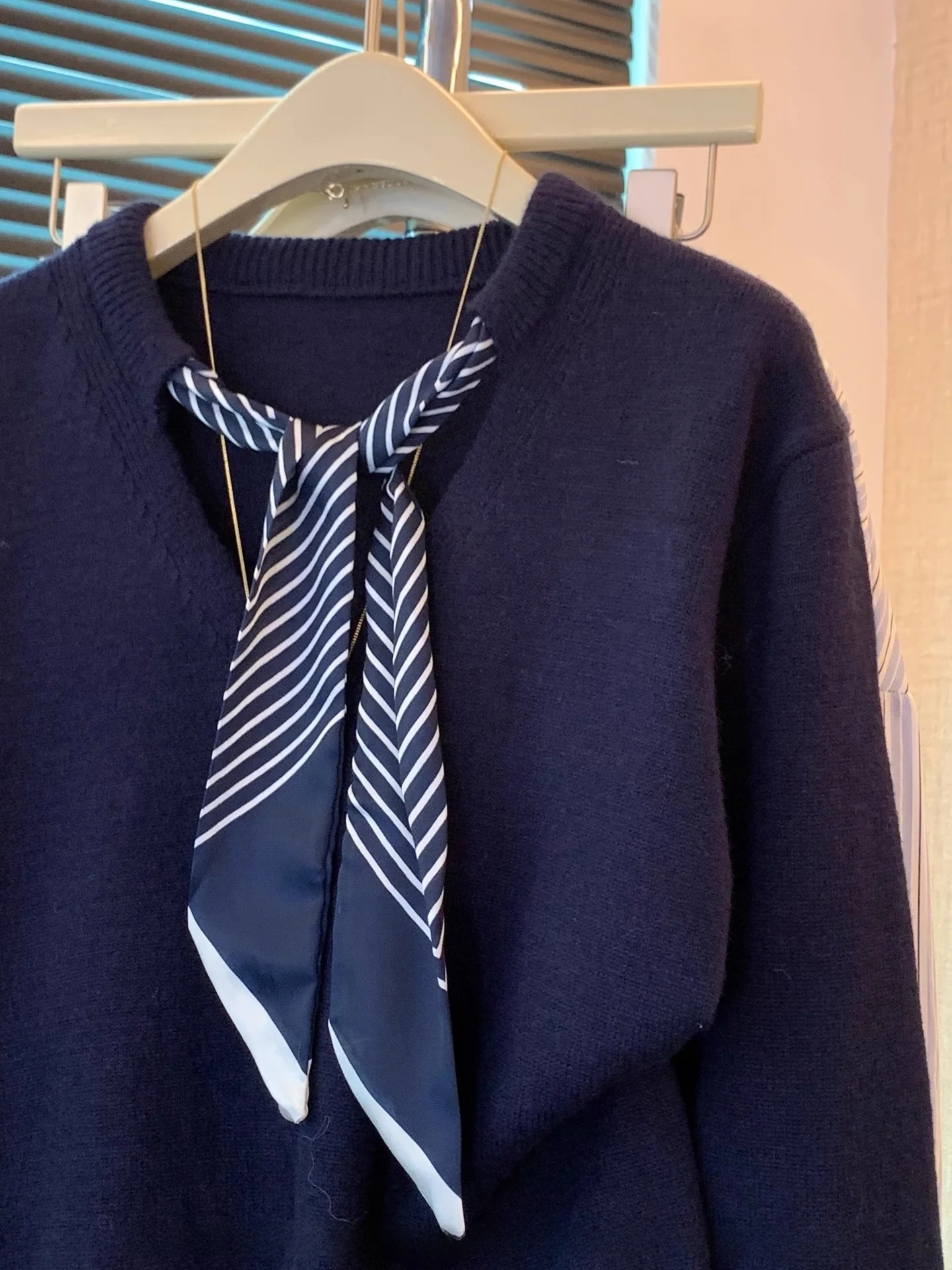 Gestreept gebreid lang Sve Base irt Luxury Sensation Casual Ele Autumn Season Faion Camere-vest voor dames