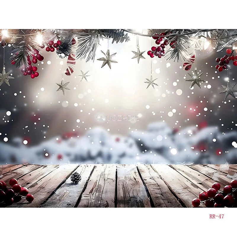 Sparkling Snowflake Christmas Day Photography Backdrops living Room Decoration Festival Parties New Year Photo Background RD-23