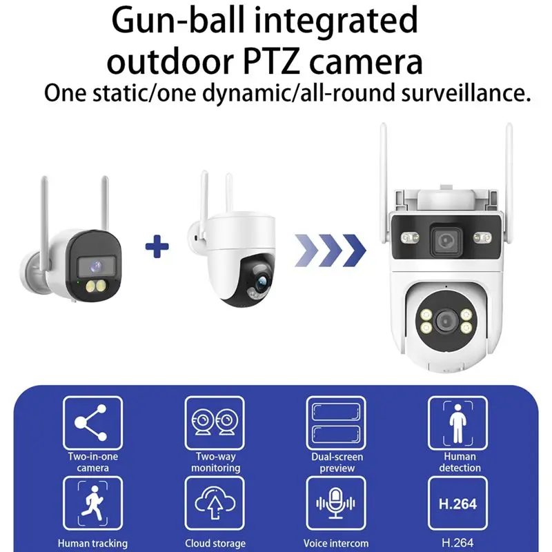 كاميرا TUYA 6MP للاتصال الداخلي ثنائية الاتجاه 2 في 1 ذكية 3MP + 3MP WIFI AI كشف اللون للرؤية الليلية CCTV EU PLUG
