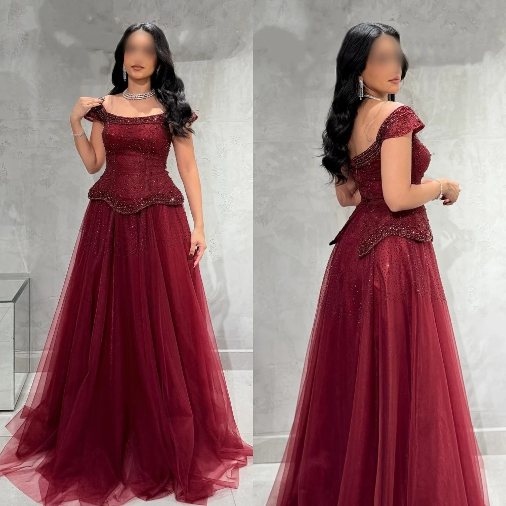

Customized Formal Evening Dress Glitter Off-the-shoulder A-line Long Dresses Bespoke Occasion Elegant Party Wedding