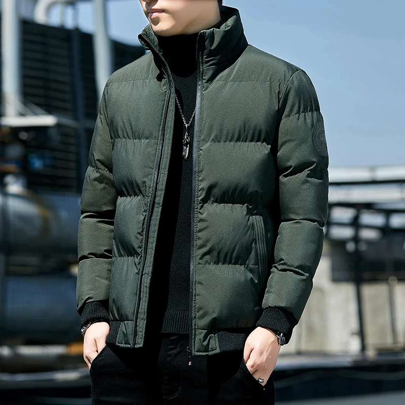 

Высококачественная модная универсальная многоцветная хлопковая куртка, зимнее пальто на подкладке и утолщенном воротнике-стойке и пуховиком c