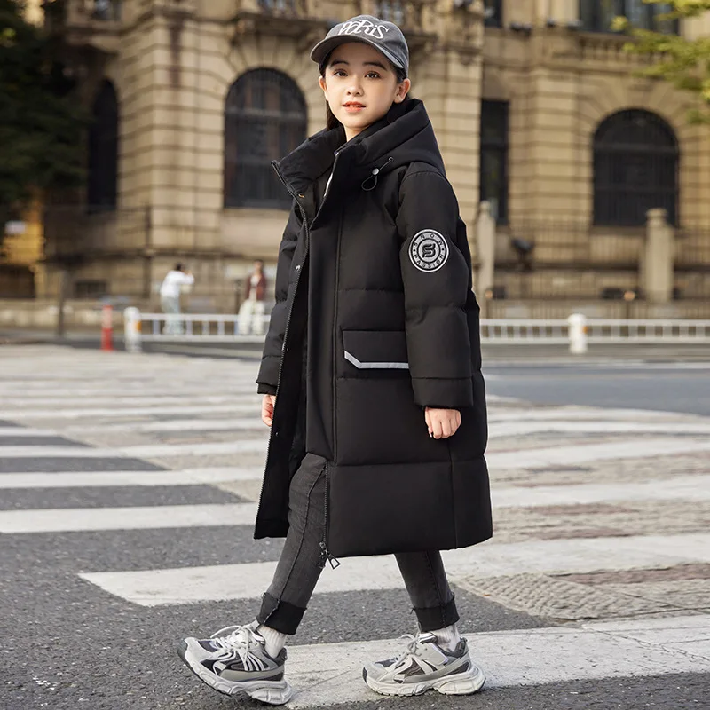 OLEKID 2025 Winter Down Jacket For Girls Thick Warm Long Teenage Girl Jacket Coat 5-12 Years Kids Parka Girl Outerwear Coat