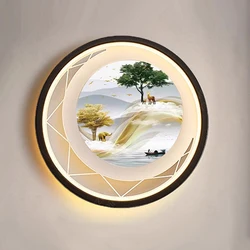 Light Luxury Wall Lamp Bedroom Living Room Background Wall Lamp High-end Chinese Mural Lamp Creative Decoration Bedside Lamp