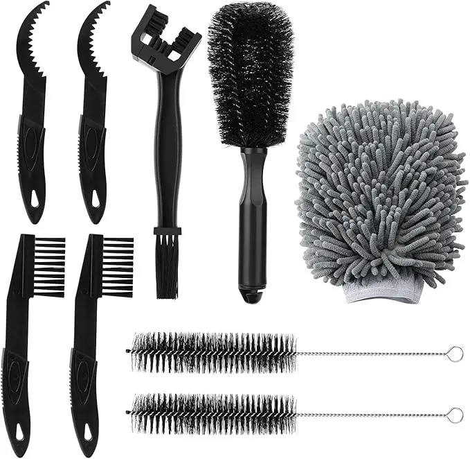 1 conjunto de ferramentas de limpeza de bicicleta kit escova para pneus rodas dentadas cantos apertados compatível com bicicletas motocicletas