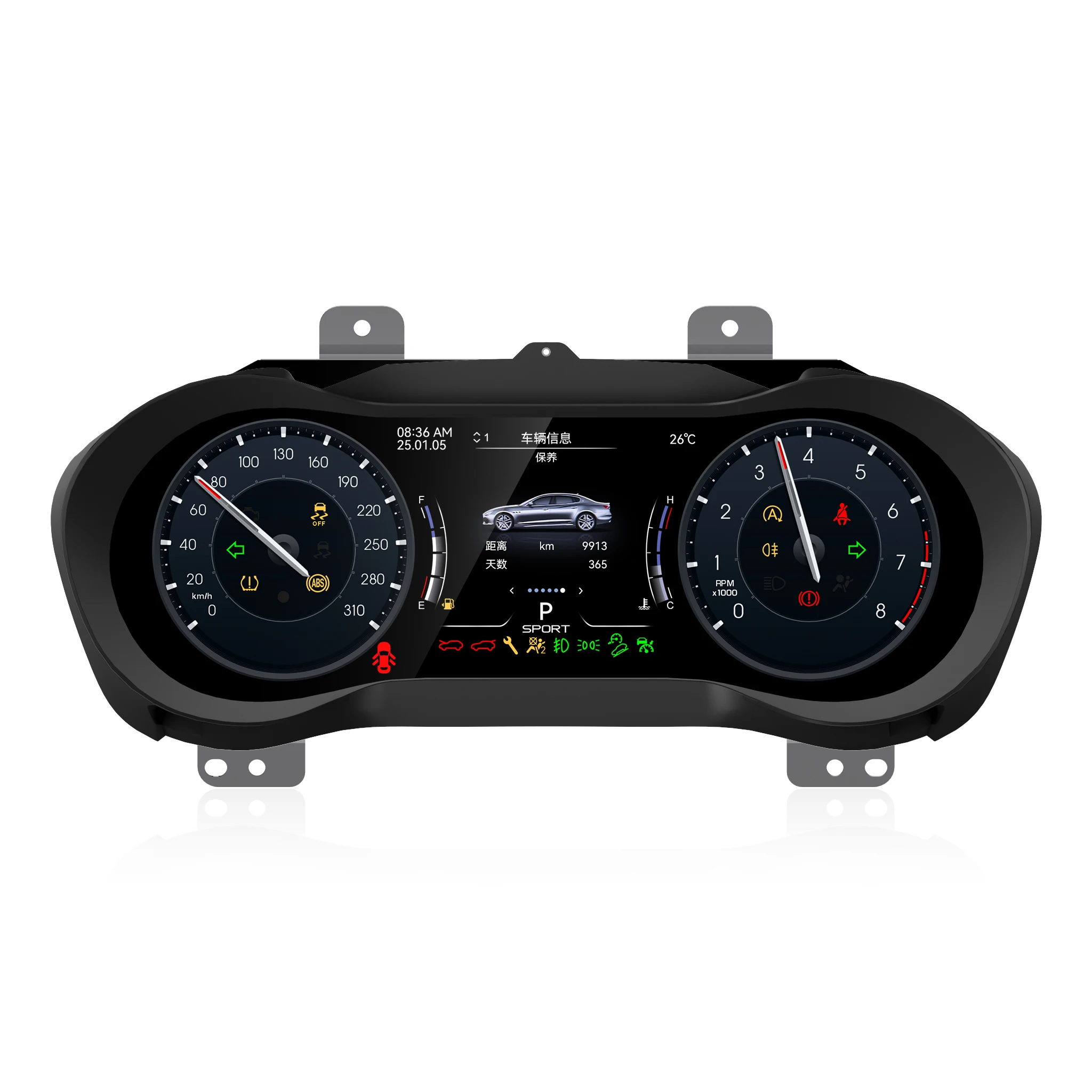 

Bosstar 12.3-Inch LCD Speedometer Dashboard Digital Cluster Instrument For Maserati Ghibli 2014-2023 Linux System Car Interior