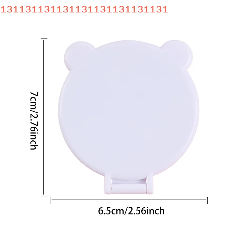 듀얼 유즈 데스크탑 거울, 학생용 저렴한 손잡이형 곰 귀 세로형 HD 메이크업 거울, 휴대용, 접이식, 세로형